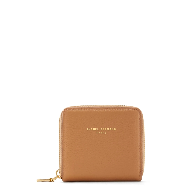 Isabel Bernard Portefeuille à fermeture Éclair Honoré Jules Camel Calfskin Leather Zipper Wallet