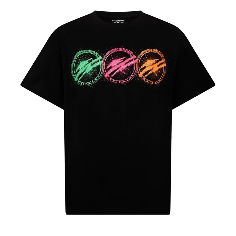 Plein Sport T-Shirt Round Neck T-Shirt Multicolor Scratch schwarz