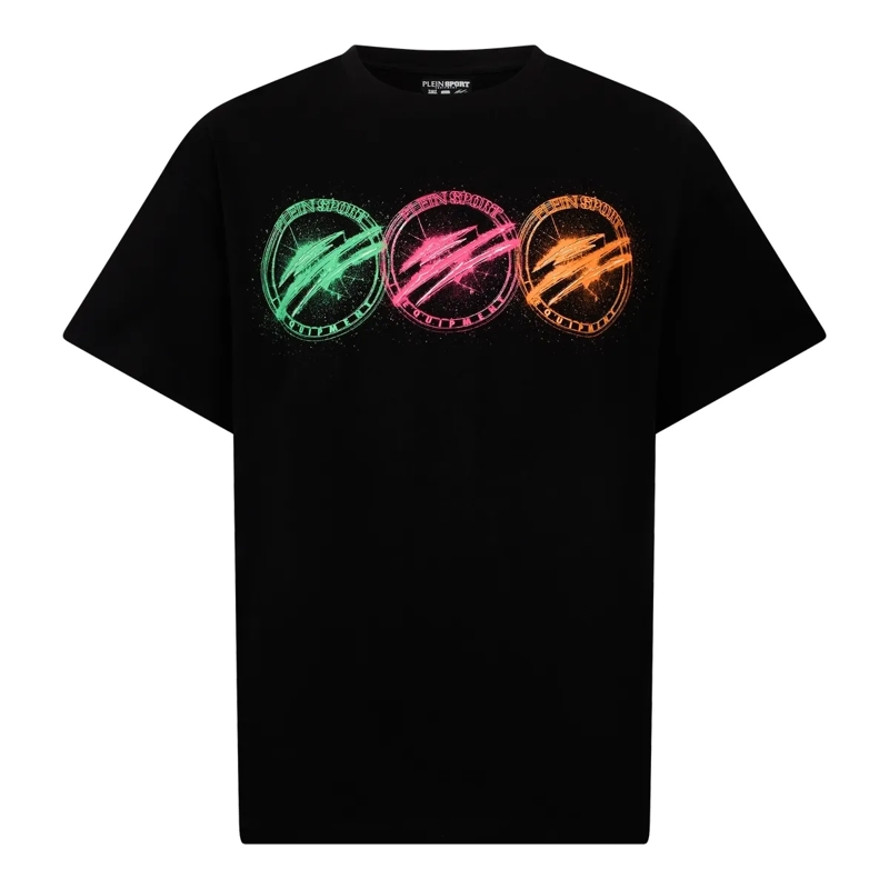 Plein Sport T-Shirt Round Neck T-Shirt Multicolor Scratch schwarz