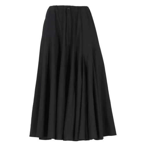Yohji Yamamoto Black Wool Skirt For Woman Black 