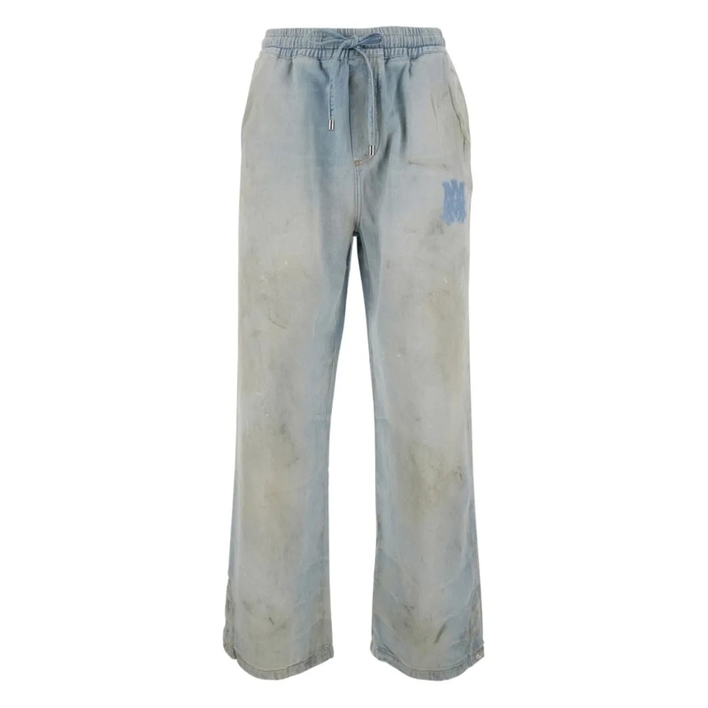 Amiri Jeans Relaxed Fit Light Blue Distressed Jeans Blue
