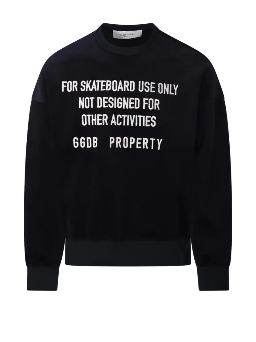 Thumbnail - Golden Goose - Crew Neck Swetashirt Scuba Embroidery - Größe M - schwarz