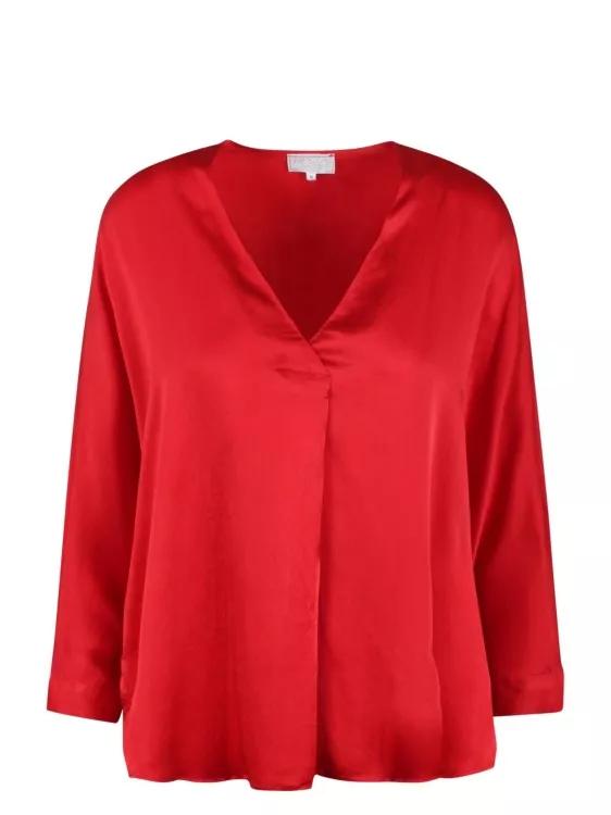Thumbnail - The Rose Ibiza - Satin Blouse - Größe XS - rot