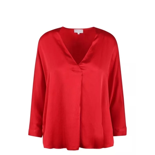 The Rose Ibiza Satin Blouse Red 