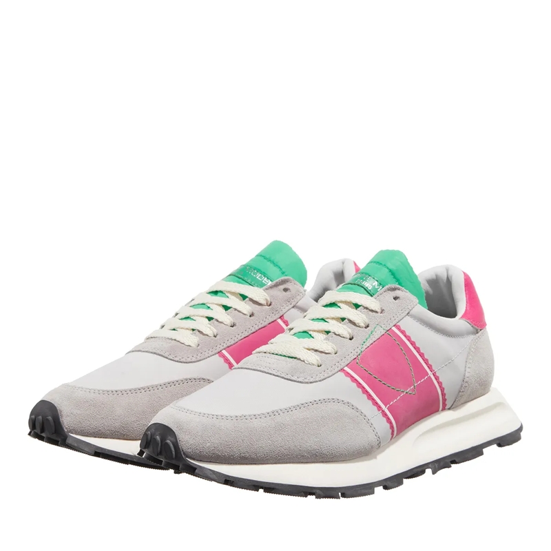Philippe Model Low-Top-Sneaker Tour Low Woman Mondial Vintage Pop_Gris Fucsi