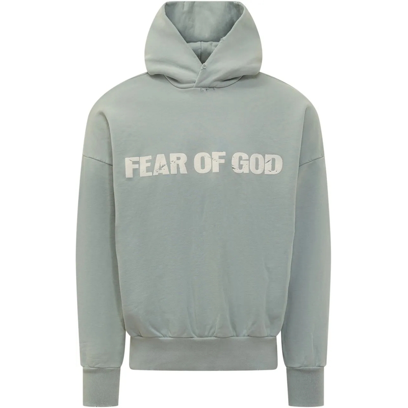 FEAR OF GOD  Felpa con Cappuccio Celeste con Logo Fear of God hellblau