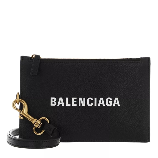Balenciaga Wallet Leather Black White Wallet On A Chain