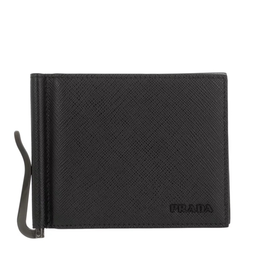Prada Classic Wallet Saffiano Black Tvåveckad plånbok