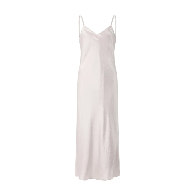 Vince Maxikleid Maxikleid aus Satin weiß