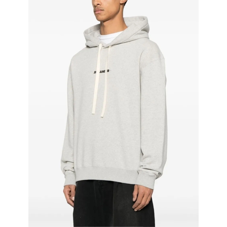 パーカー・フーディ Jil Sander Light Grey Hoodie Sweatshirt With Drawstring Jil Sander Light Grey Sweatshirt With Drawstring Hood Grey