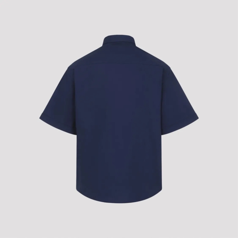 AMI Paris Hemd Button-Down 100% Cotton Shirt With Relaxed Fit Blue