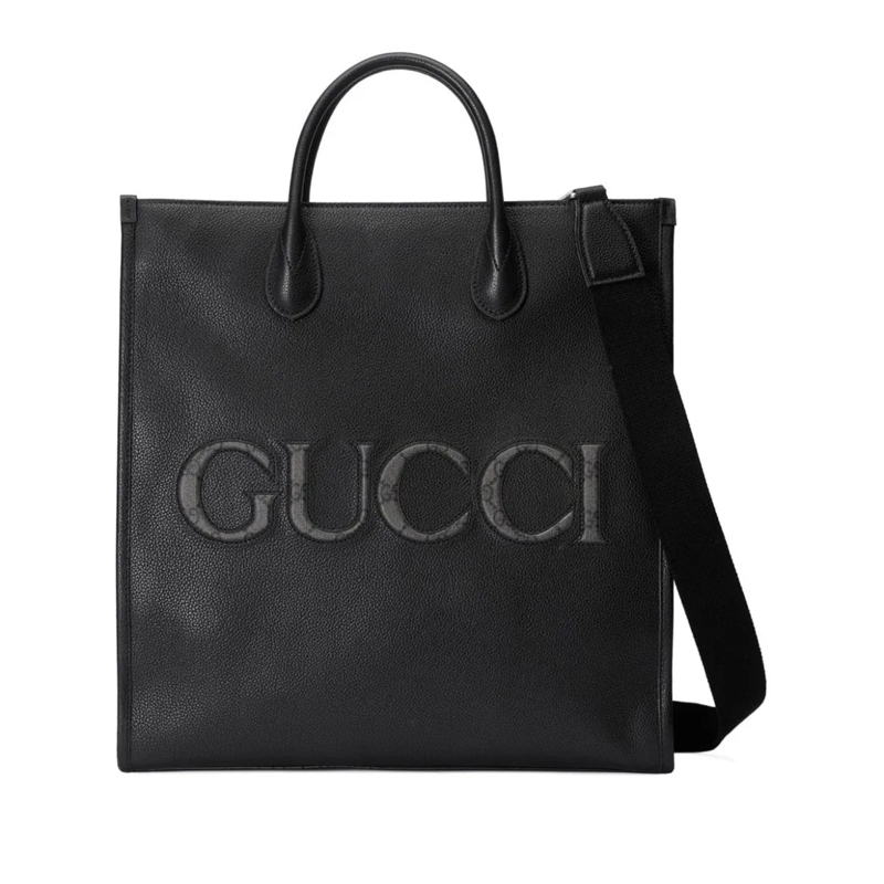 Gucci Tote Black Calf Leather Handbag Black