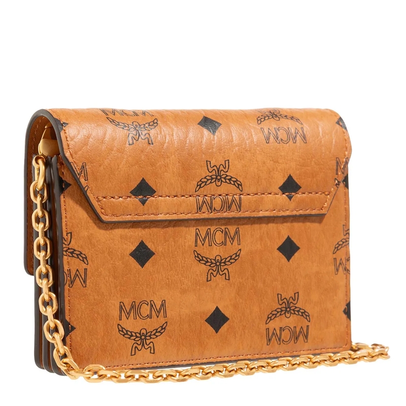 MCM Münzportemonnaie Aren Visetos Wallet On Chain Mni Co Cognac(Image 4)