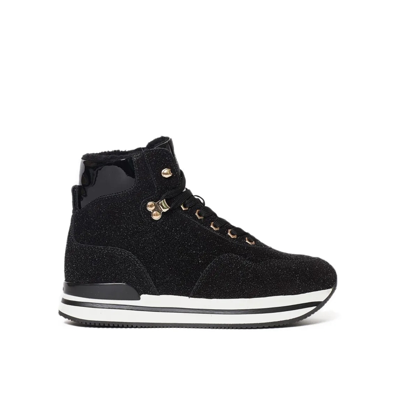 Hogan Low-Top-Sneaker Black Suede And Lurex Sneakers Black
