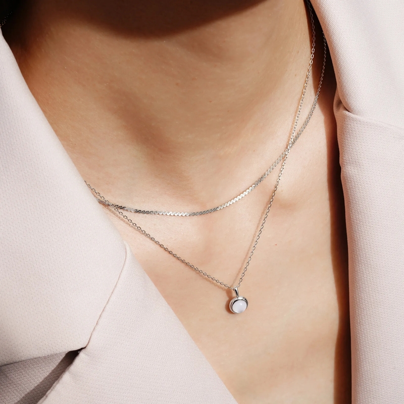 Ania Haie Mittellange Halskette 925er Sterlingsilber Mother of Pearl silber(Image 2)