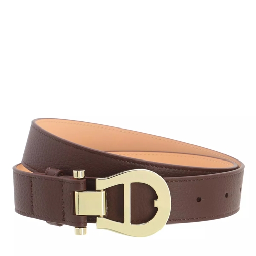 AIGNER Logo Belt 3 cm Hazelnut Brown Leather Belt