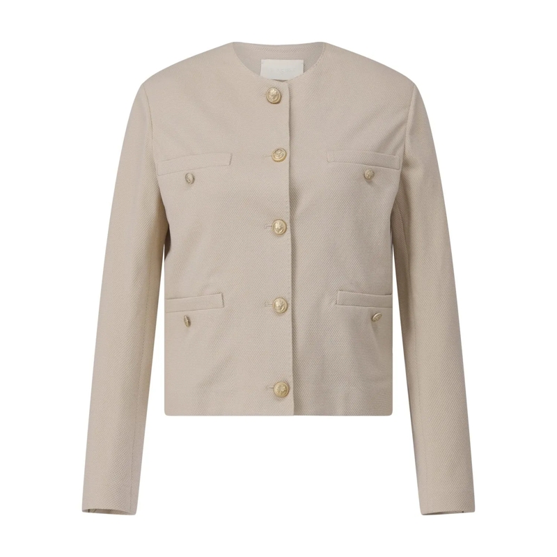 CIRCOLO 1901 Overgangsjas Bouclé-Jacke mit eleganten Knöpfen Beige