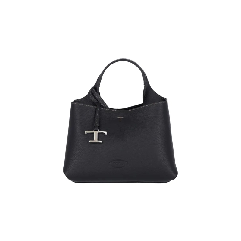 Tod's Sac à bandoulière Structured Pebbled Texture Shoulder Bag Black