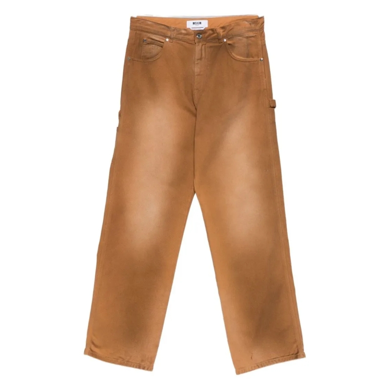 MSGM Pantalon Relaxed Fit Beige Trousers Brown