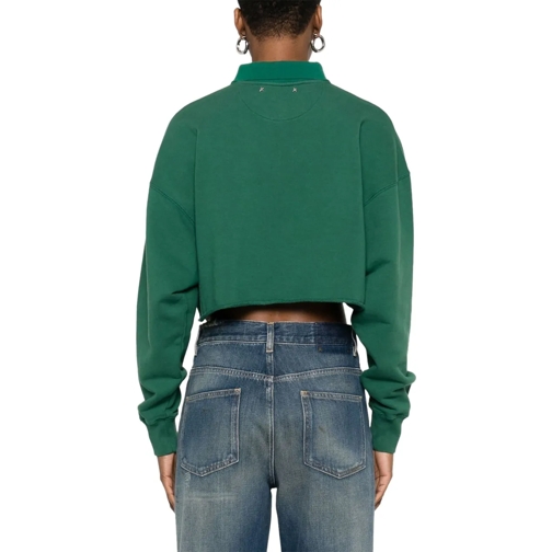 Golden Goose Sweatshirts Cropped polo sweatshirt with logo print grün (Image 6)