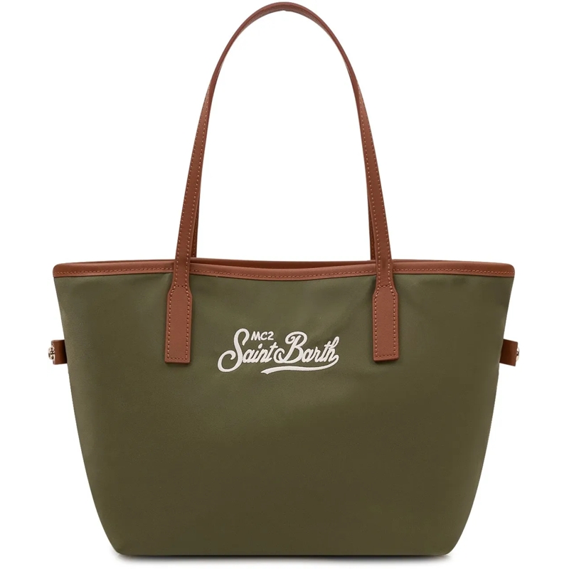 Mc2 Saint Barth Shopper Borsa Tote City in Nylon con Doppi Manici grün