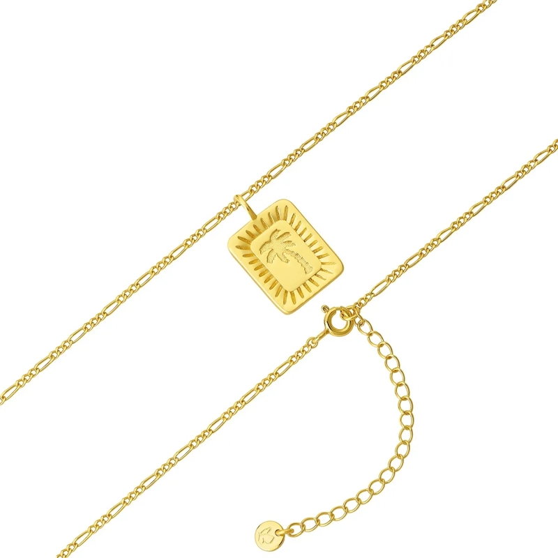 Glanzstücke München Mittellange Halskette Sterling Silber Halskette Palme gold(Image 3)