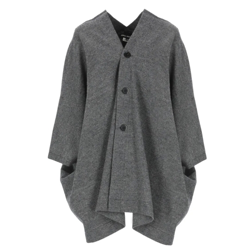 Junya Watanabe Cape V-Neck Wool Cape Grey