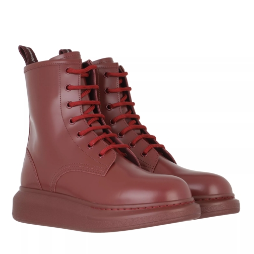 Alexander McQueen Hybrid Boots Red Lace up Boots