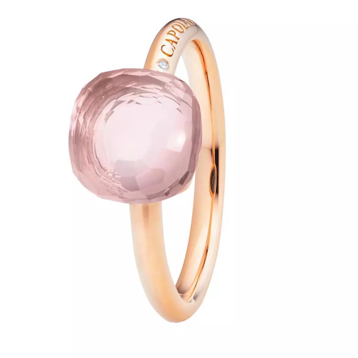 Capolavoro Ring - Ring Happy Holi Rose Quartz Cabochon - Gr. 50 - in Quarz - für Damen