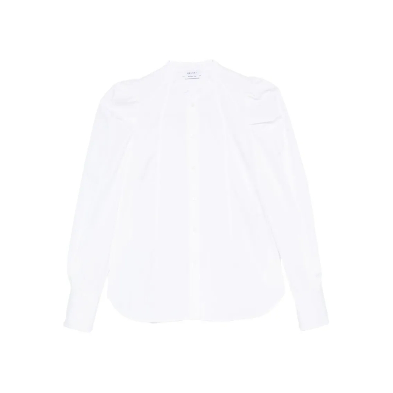 Alexander McQueen Overhemd Shirt With Mandarin Collar White