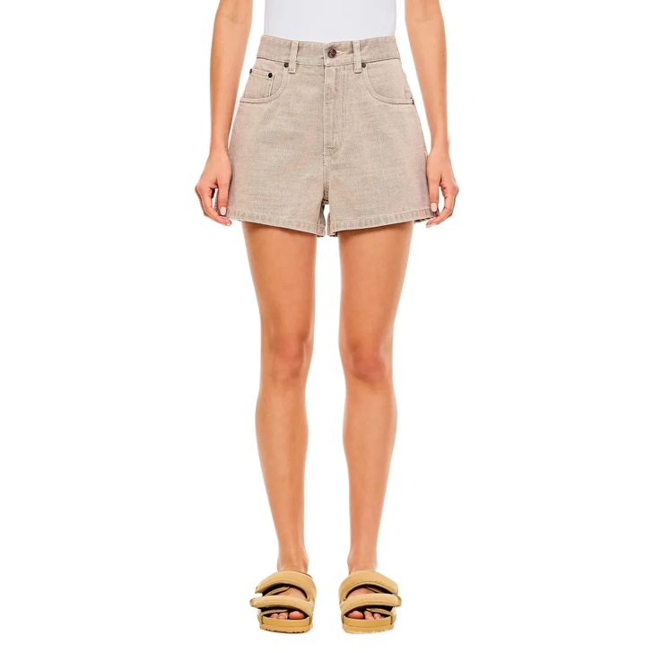 パンツ Fendi Beige 5-Pocket Shorts With Embossed Logo Detail Fendi Beige 5-Pocket Shorts With Embossed Logo Detail