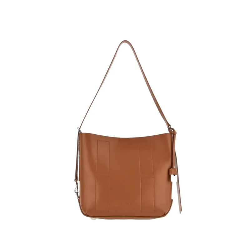 Hogan Schultertasche Refined Brown Leather Hobo Bag Brown
