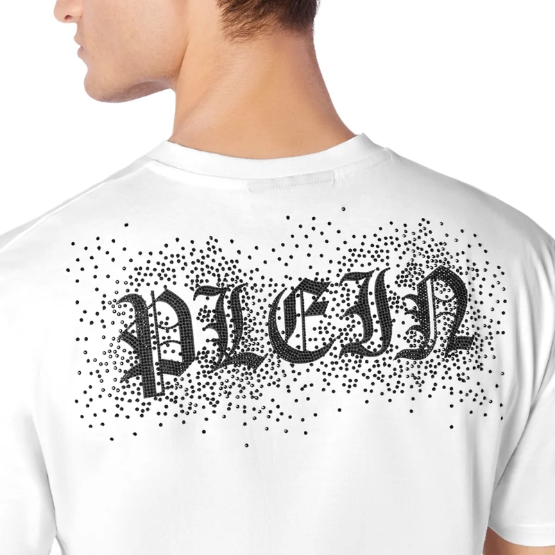 Philipp Plein T-Shirt T-Shirt Gothic Plein Mit Schmucksteinen weiss(Image 4)