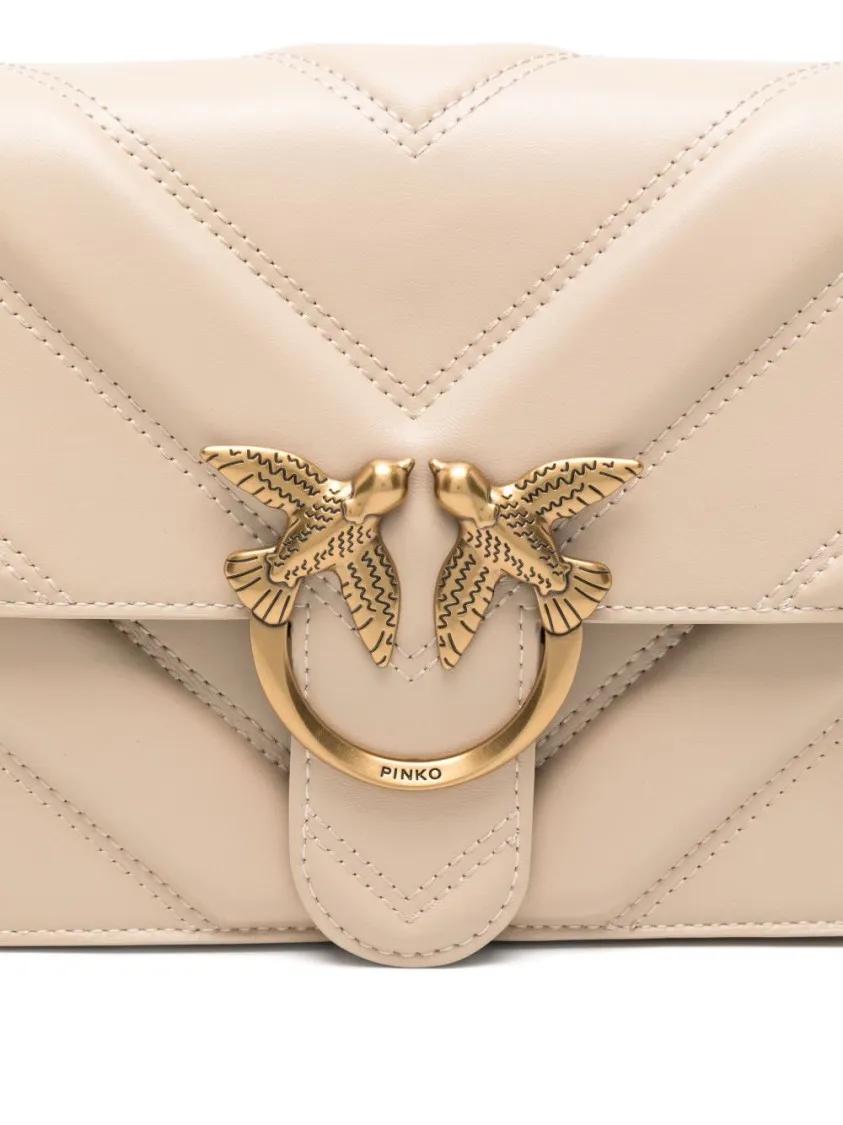 pinko Hobo bags Quilted Light Beige Shoulder Bag in beige