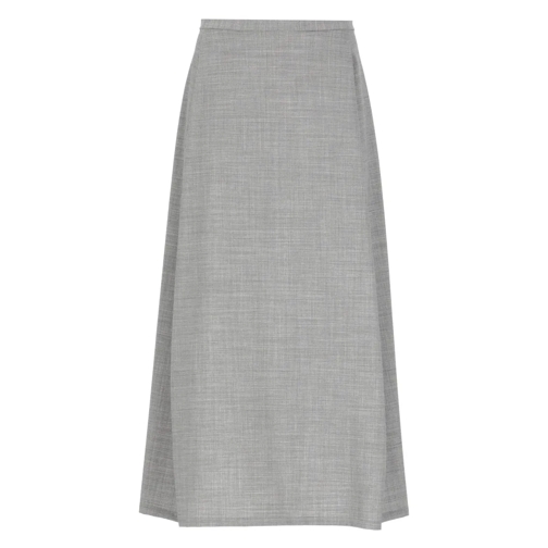 Fabiana Filippi Grey Virgin Wool Skirt Grey Midi Rokken