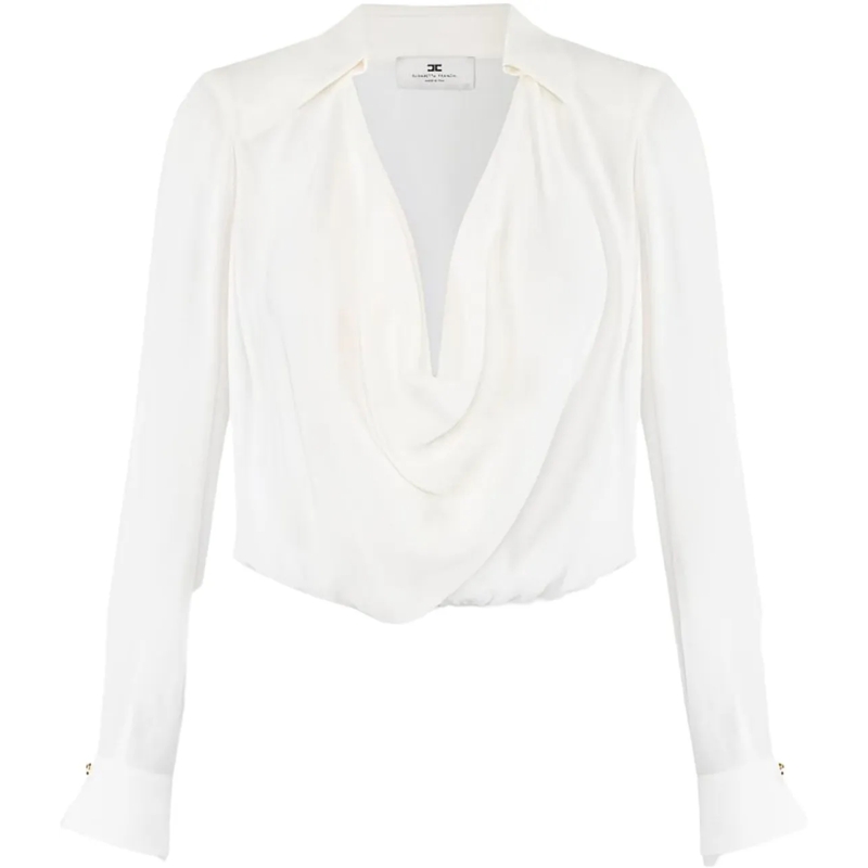 Elisabetta Franchi T-Shirt Top Ivory weiß