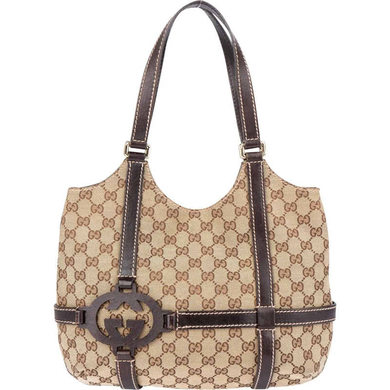 Gucci Schultertasche Gucci GG Monogram Central Handbag braun