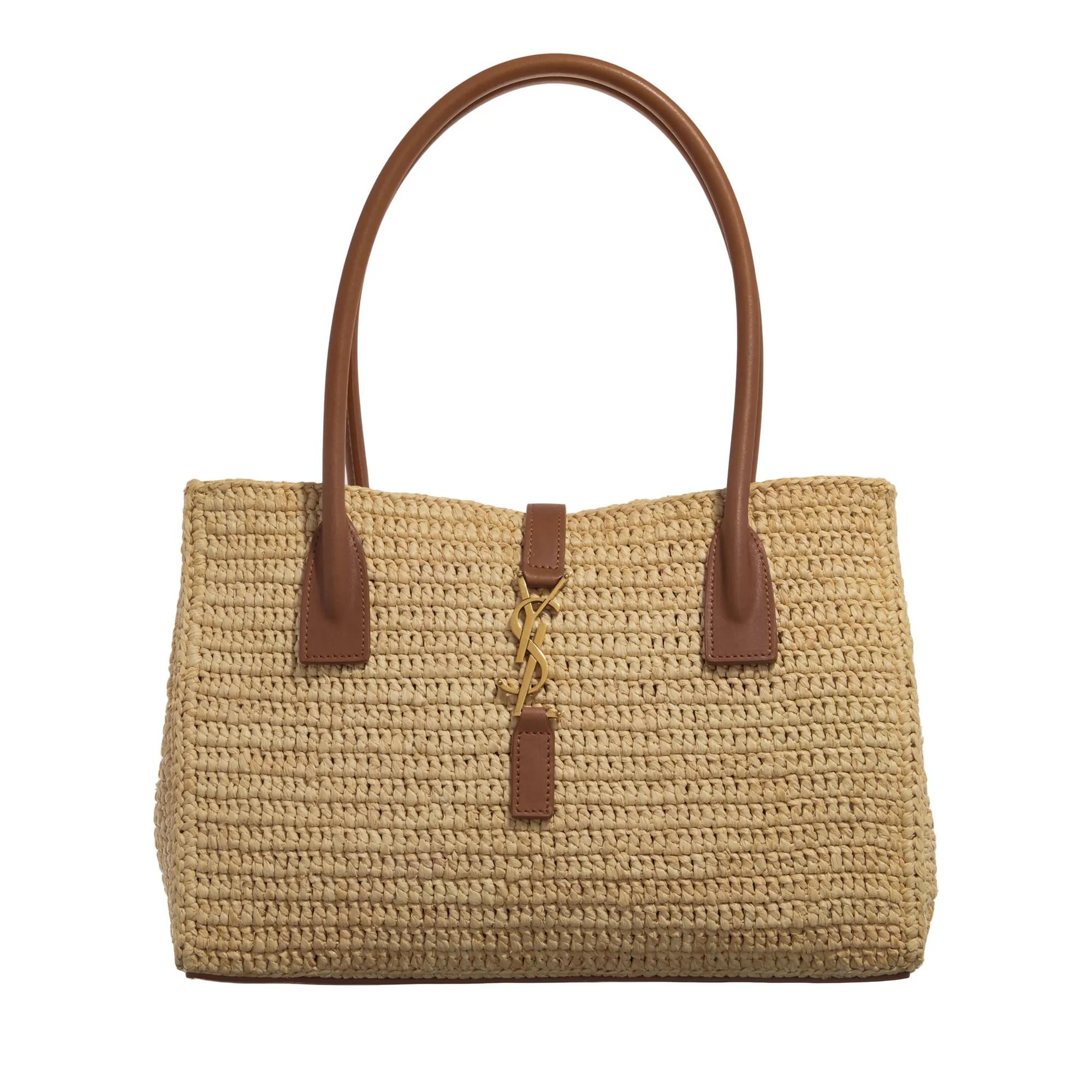 Saint Laurent Tote - Panier Rectangle Raffia Tote Bag - Gr. unisize - in Beige - für Damen