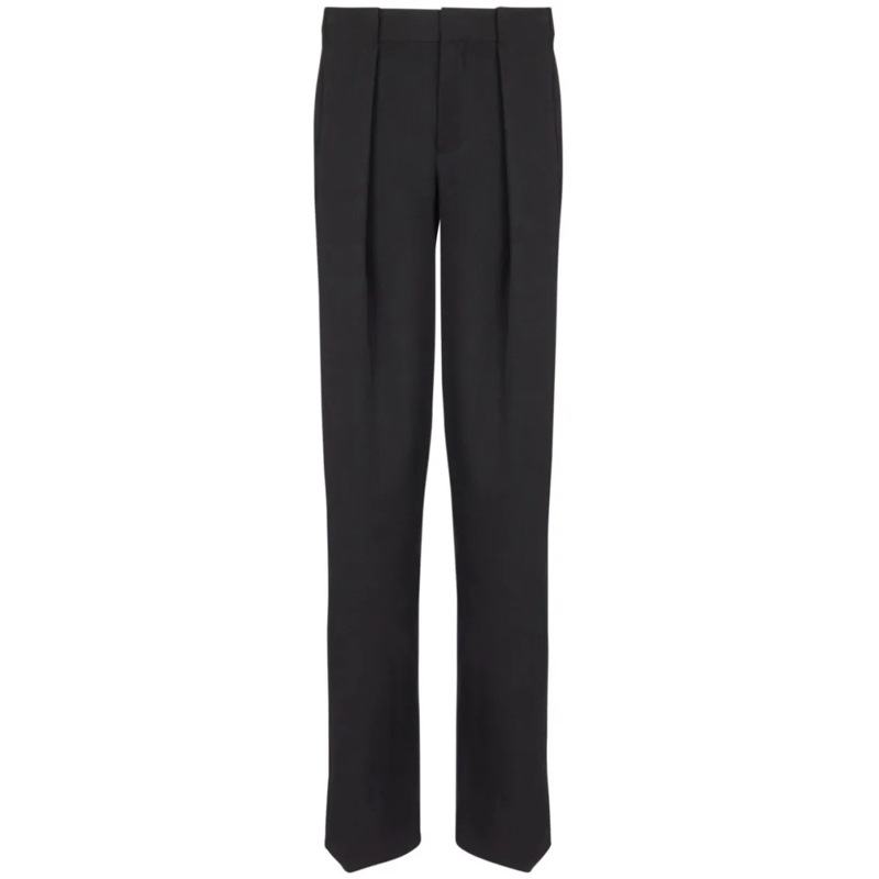 Balmain Anzugshose Mid-Rise Black Virgin Wool Trousers Black