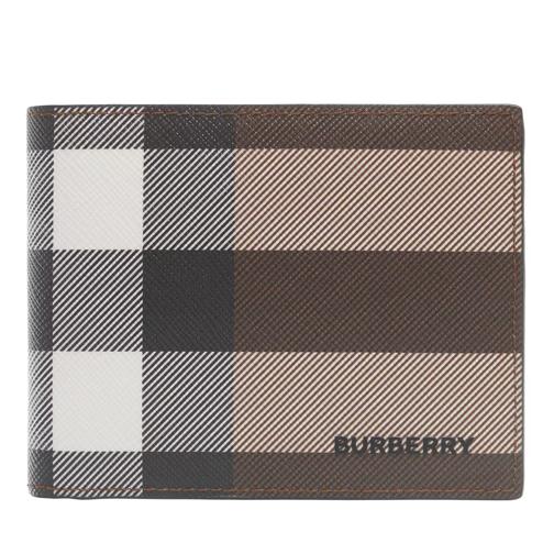 Burberry Exaggerated Check Slim Bifold Wallet Brown Bi-Fold Portemonnee