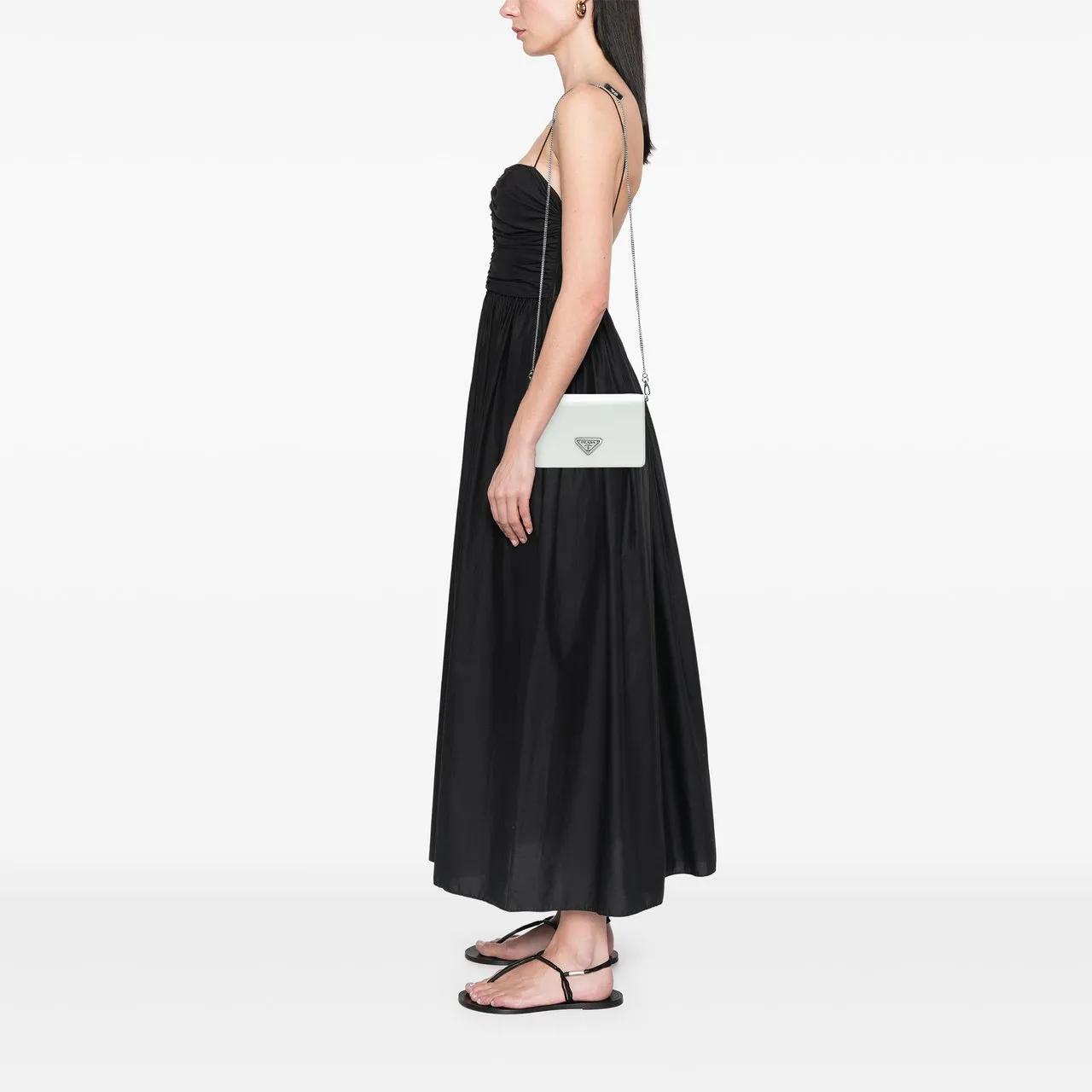 Thumbnail - Prada Hobo Bags - Mini Brushed Leather Chain Crossbody - Gr. unisize - in Weiß - für Damen