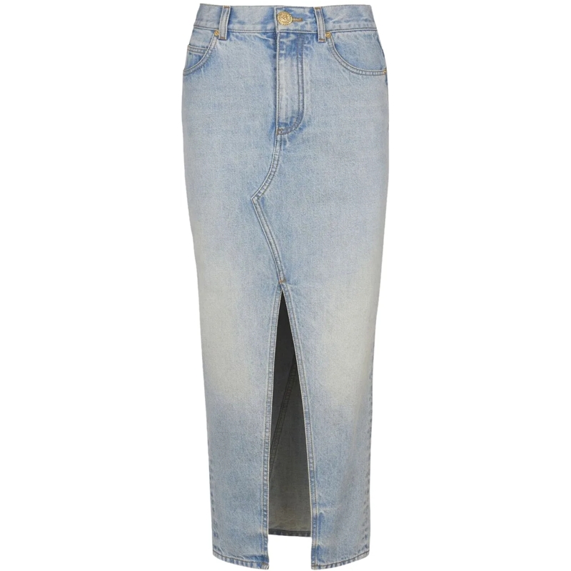 Balmain Midirock Skirts Light Blue Denim blau