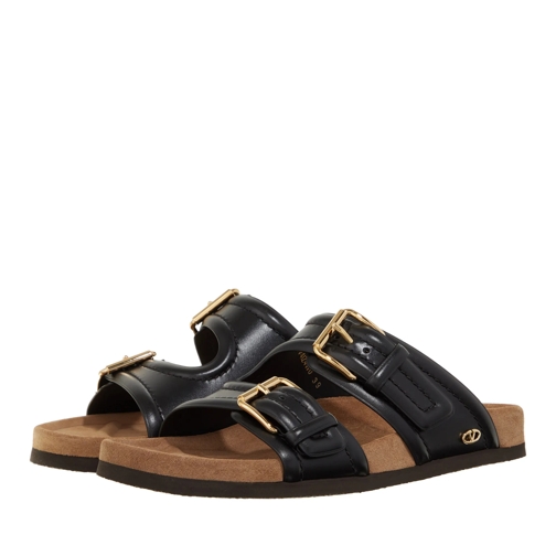 Valentino Garavani Slide Fussfriend Crosta Nero / Sigaro Sandal