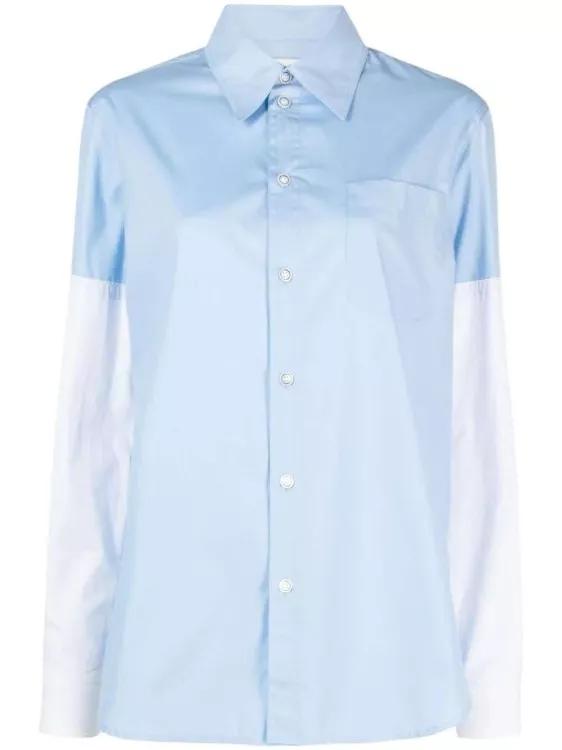 Thumbnail - Marni - Cotton Shirt With Wite Sleeves - Größe 42 - blau