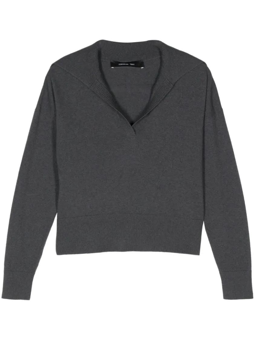 Federica Tosi - Anthracite Grey Knitted Sweater - Größe 42 - grau