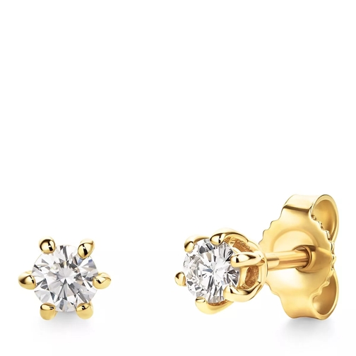 DIAMADA Solitaire Diamond Stud Earring 14Kt Yellow Gold Clou d'oreille