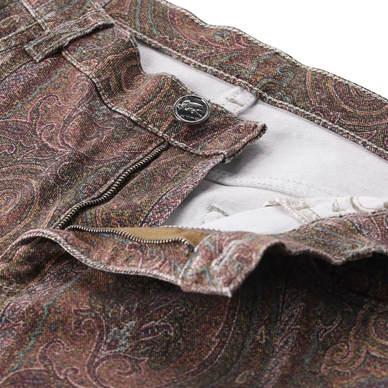 Etro Hose Straight-Fit Jeans mit Paisley Muster braun(Image 4)
