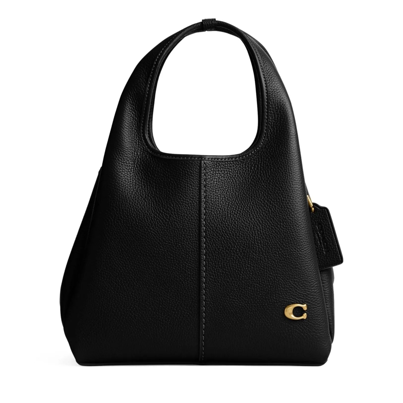 Coach Tote Polished Pebble Leather Lana Shoulder Bag 23 Black