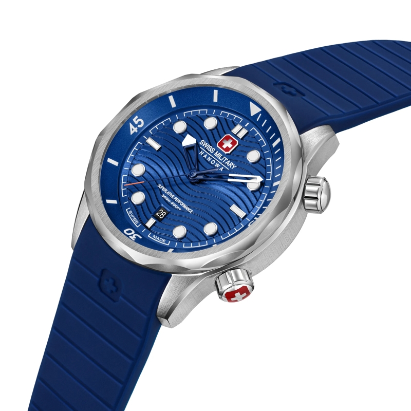 Swiss Military Hanowa Quarzuhr Quarzuhr Breakwater- 3 Zeiger Uhr- Wasserbestän blau(Image 2)