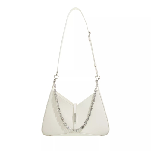 Givenchy Small Cut Out Bag In Shiny Leather With Chain Ivory Schoudertas